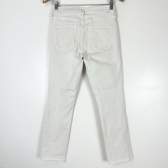 MOTHER THE MID RISE DAZZLER CROP FRAY Cream Puffs Size 27 - Picture 8 of 15